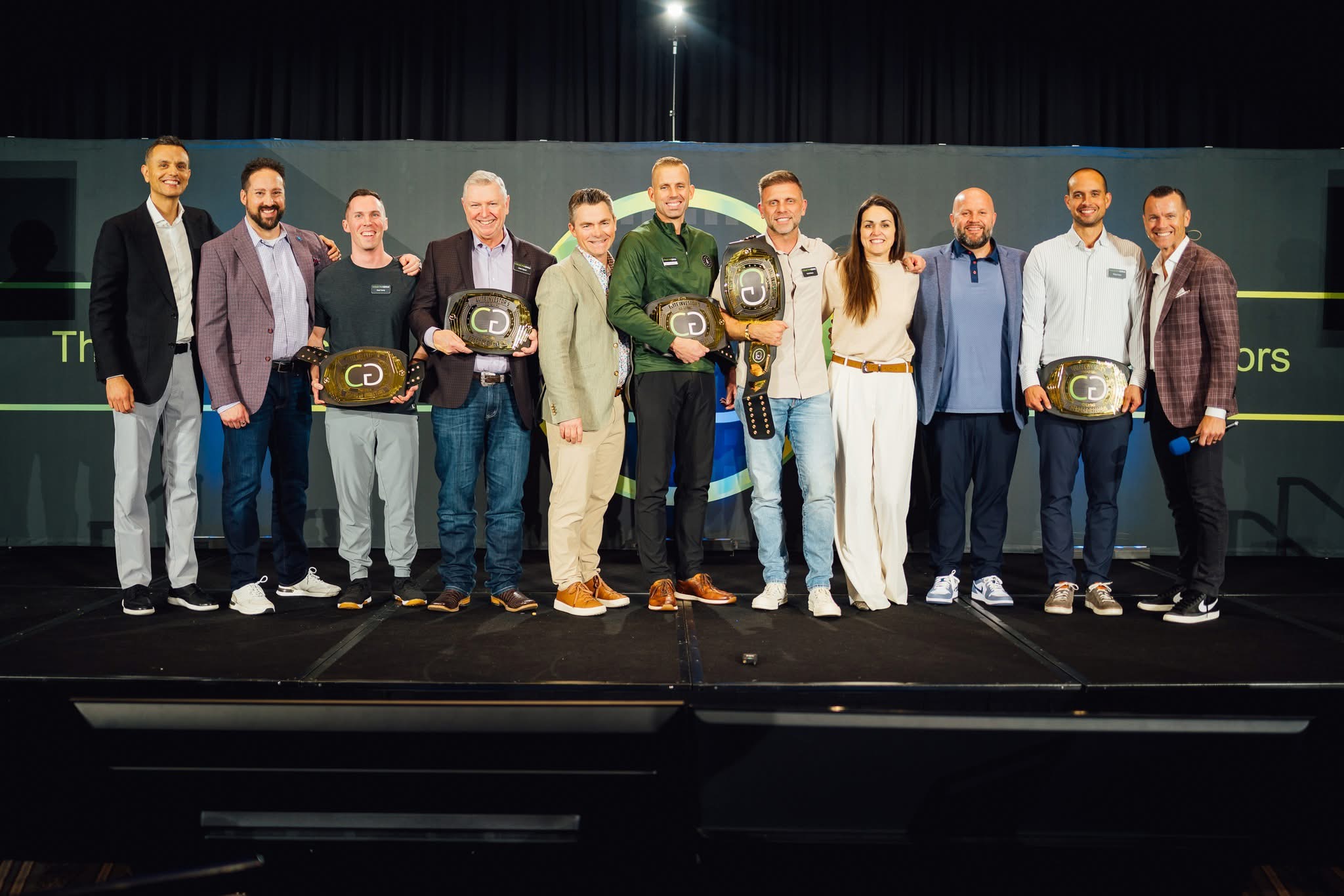 Eddie speed won the Collective Genius Award for Thought Leadership in Real Estate and is pictured here with fellow award winners.